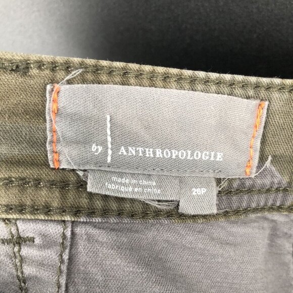 Anthropologie Women's The Wanderer Camo Cargo Pants 26P Green Mid Rise Cropped - Picture 3 of 9